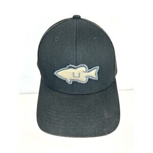 Huk Trucker Hat Black White Snapback Mesh Back Logo Outdoors Fishing Adult Cap